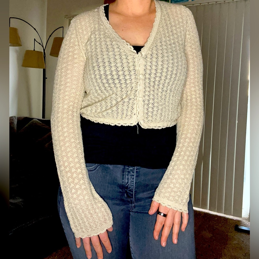 Boden Cream Chunky Knit Cardigan